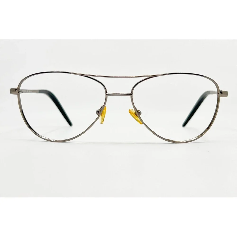 Aztec Eyeglasses Frames Mens Gunmetal Aviator AZ 615 59-16-130